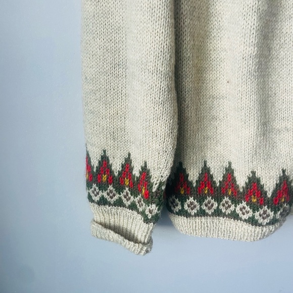 Vintage Handmade in Norway Wool Cardigan Fair Isle - Picture 5 of 14